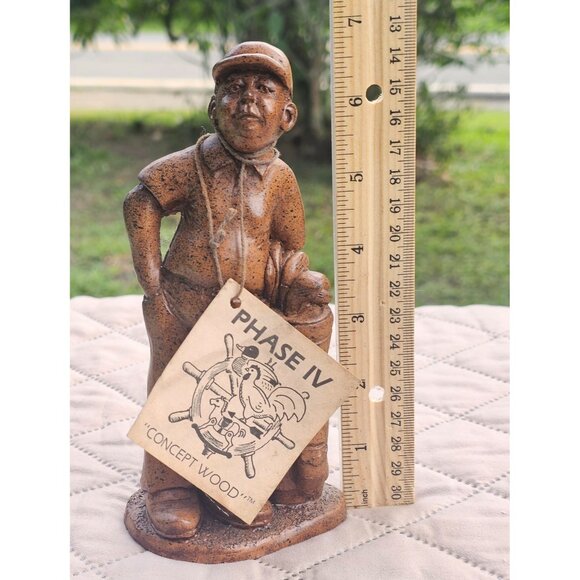 Phase IV Concept Wood Golfer Figurine w Tag 6 3/4" #10074 Rare Vintage - Picture 11 of 12